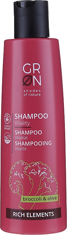 Шампунь для волос - GRN Rich Elements Broccoli & Olive Vitality Shampoo — фото N1