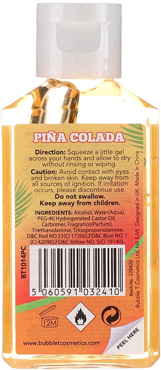 Антибактеріальний очищувальний гель для рук "Піна колада" - Bubble T Pina Colada Hand Cleansing Gel — фото N2