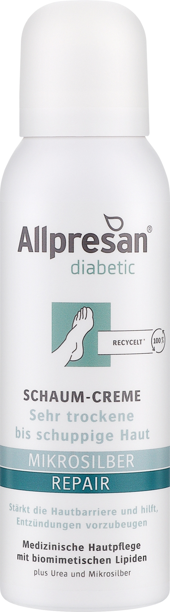 Крем-піна для ступень зі сріблом - Allpresan Diabetic Microsilver + Repair Schaum-Creme — фото 125ml