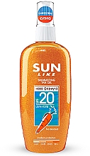 Парфумерія, косметика Олія для швидкої засмаги з блискучими часточками - Sun Like Shimmering Oil Deep Tan SPF 20 New Formula