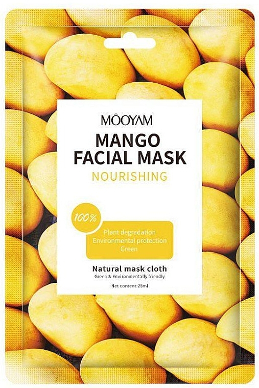 Тканинна маска з екстрактом манго - Mooyam Mango Facial Mask — фото N1