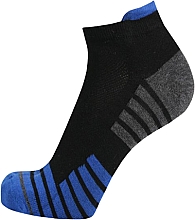 Парфумерія, косметика Шкарпетки чоловічі, укорочені, чорні з синім - DUNA