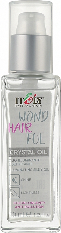 УЦІНКА Олія для блиску й шовковистості волосся - Itely Hairfashion WondHairFul Crystal Oil * — фото N1