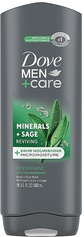 Гель для душу - Dove Men+Care Mineral+Sage Reviving Body And Face Wash — фото N1