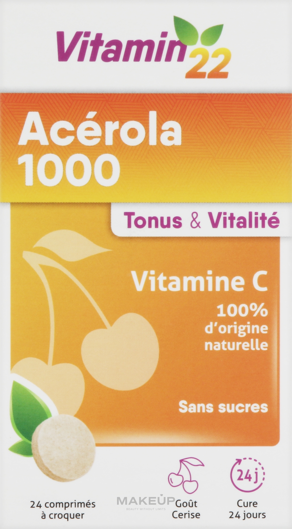 Жувальні таблетки з вітаміном С - Vitamin’22 Acerola — фото 24шт