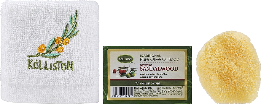 Набор - Kalliston Sandalwood (soap/100g + sponge + towel) — фото N2