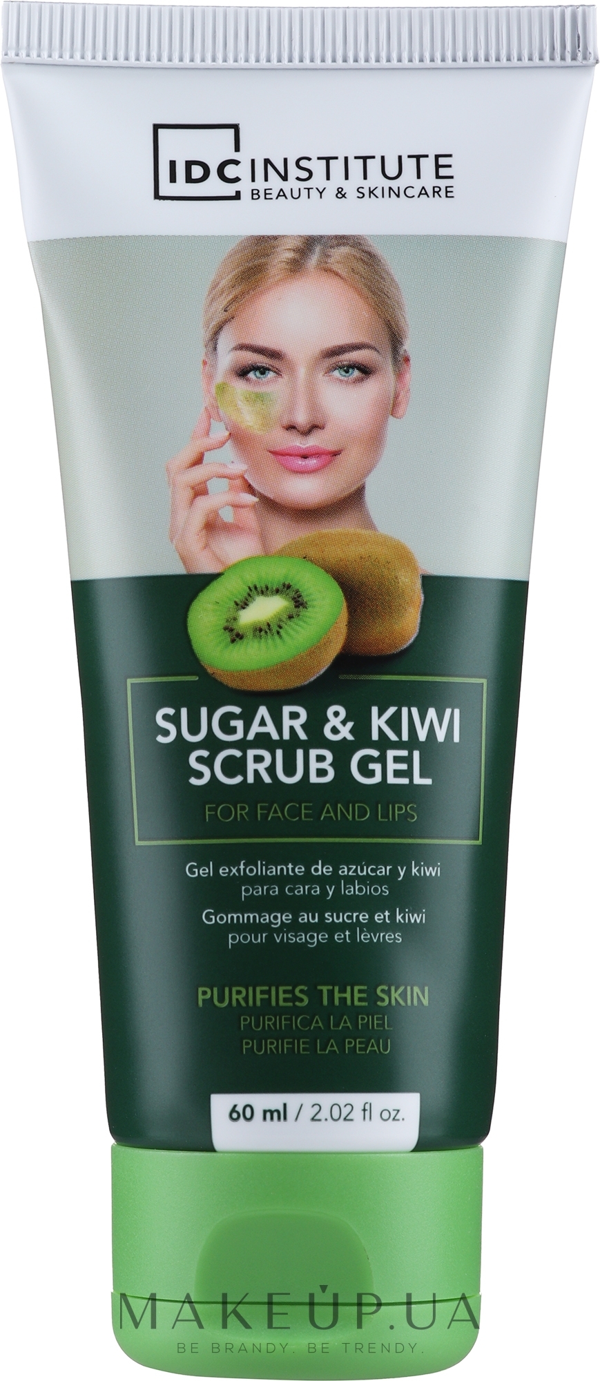 Гель-скраб для обличчя з цукром і ківі - IDC Institute Sugar & Kiwi Scrub Gel — фото 60ml