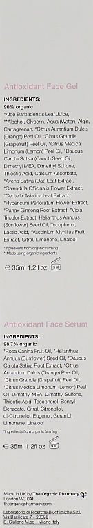 Набор - The Organic Pharmacy Antioxidant Duo (f/ser/35ml + f/gel/35ml) — фото N3