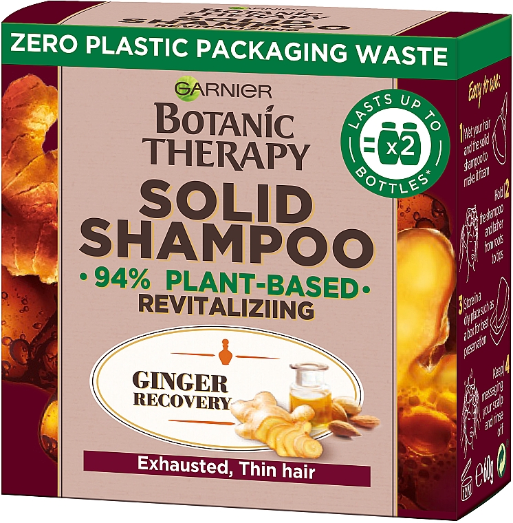Твердый шампунь для истощенных, тонких волос "Имбирное восстановление" - Garnier Botanic Therapy Solid Shampoo  — фото N4