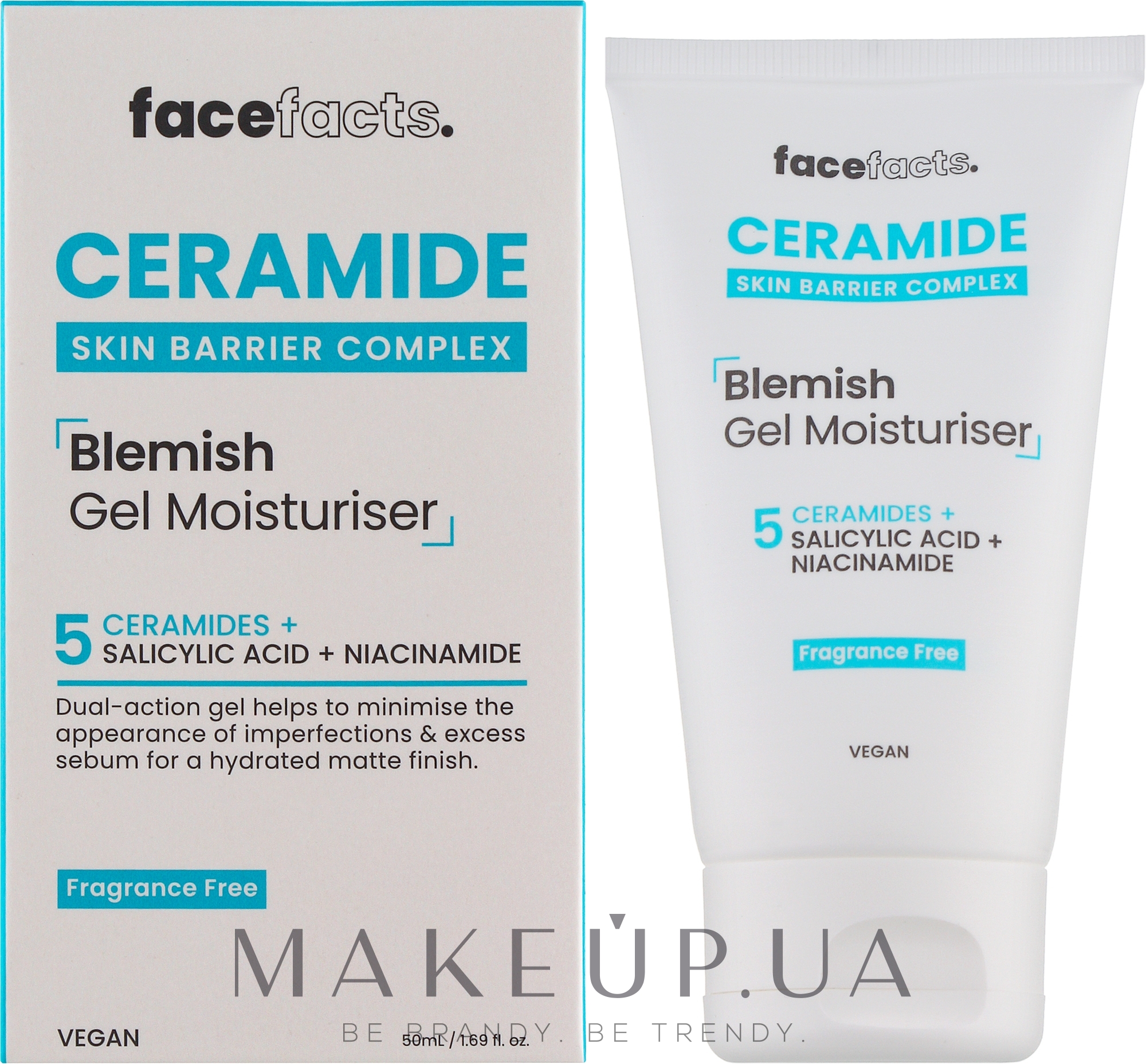 Увлажняющий гель с керамидами для воспаленной кожи лица - Face Facts Ceramide Blemish Gel Moisturiser — фото 50ml