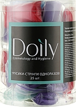 Трусики-стрінги жіночі зі спанбонда для спа-процедур у тубі, різнокольорові - Doily — фото N1