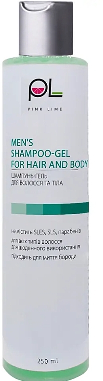 Чоловічий шампунь-гель для волосся та тіла  2 в 1 - Pink Lime Mens Shampoo-Gel For Hair & Body — фото N1