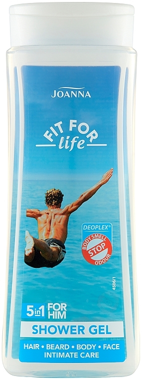Гель для душа и шампунь 5 в 1 - Joanna Fit For Life 5in1 Shower Gel For All Body Odour Stoper For Men — фото N1