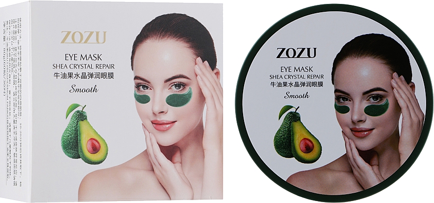 Гидрогелевые патчи под глаза с экстрактом авокадо и маслом Ши - Zozu Eye Mask Shea Crystal Repair Smooth — фото N3