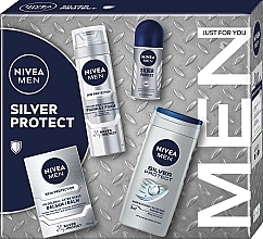 Парфумерія, косметика Набір - NIVEA MEN Silver Protect Collection (ash/balm/100ml + foam/200ml + shower/gel/250ml + deo/50ml)