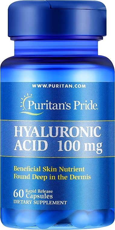 Гіалуронова кислота, 100 мг, у капсулах - Puritan's Pride Hyaluronic Acid 100mg Capsules — фото N1