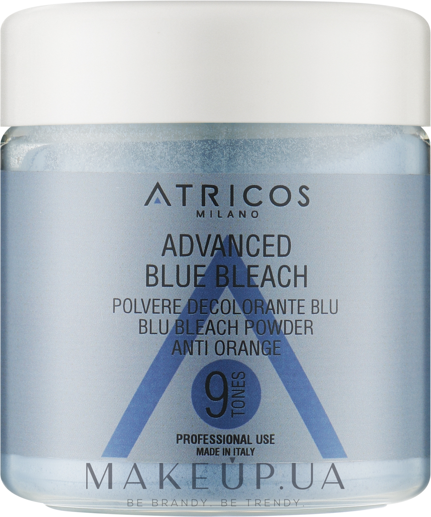 Осветляющая пудра "Блондеран для осветления волос до 9 тонов" - Atricos Advanced Blue Bleach Powder — фото 150g