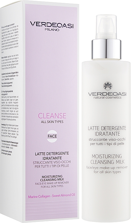 Увлажняющее молочко для снятия макияжа с лица и глаз для всех типов кожи - Verdeoasi Cleanse Moisturizing Cleansing Milk — фото N2