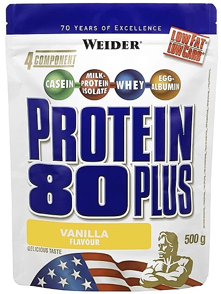 Протеїн "Ваніль" - Weider Protein 80 Plus — фото N1