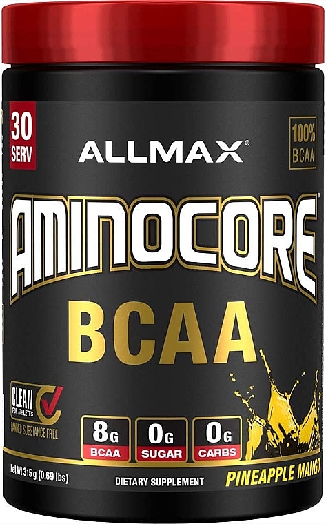 ВСАА з вітамінами "Ананас і манго" - AllMax Nutrition Aminocore BCAA Pineapple Mango — фото N1