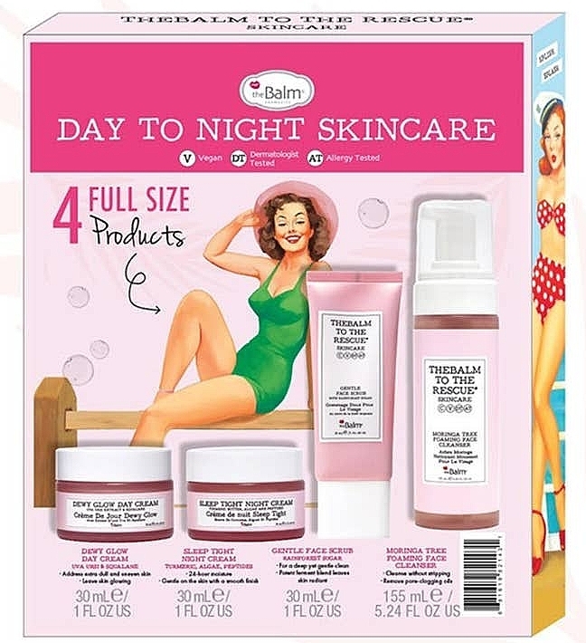 Набір - theBalm To The Rescue Day To Night Skincare Gift Set (d/cr/30ml + n/cr/30ml + f/scr/30ml + f/cleanser/155ml) — фото N1