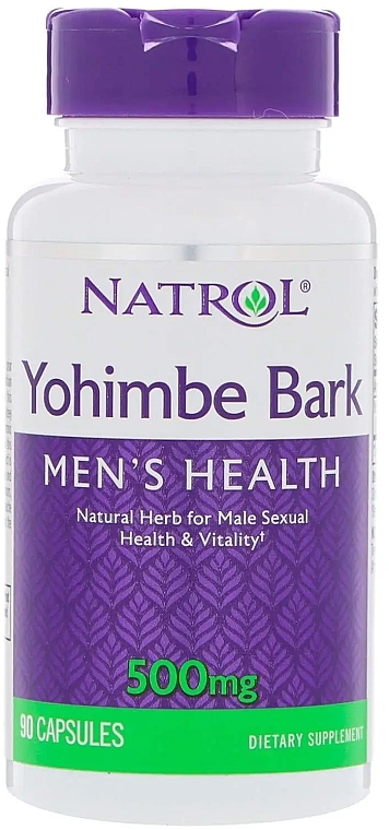 Биодобавка для мужчин, 500 мг - Natrol Yohimbe Bark Men’s Health — фото N1