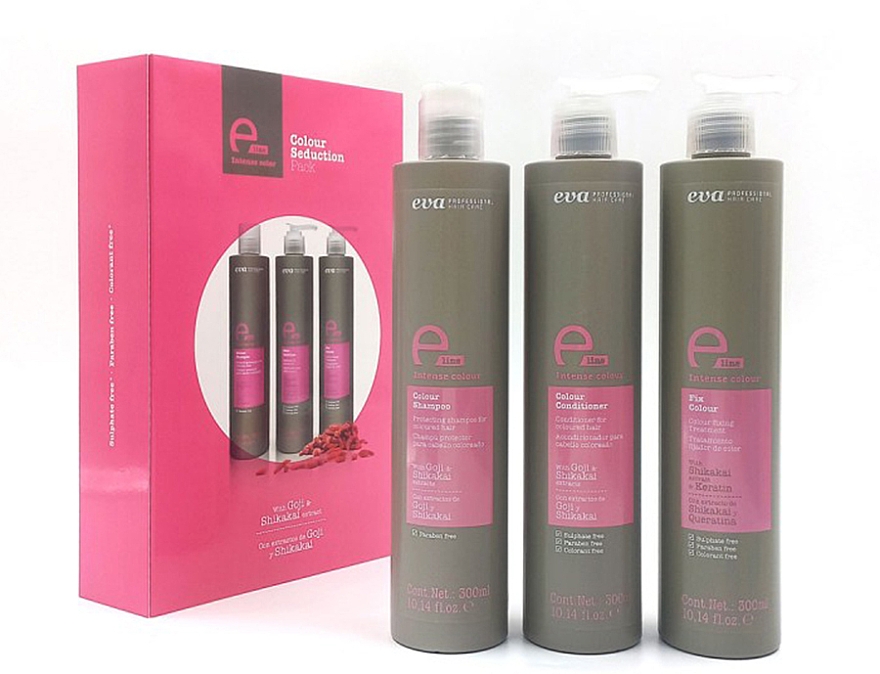 Набір для фарбованого волосся - Eva Professional E-Line Colour (shamp/300ml + cond/300ml + cond/300ml) — фото N1