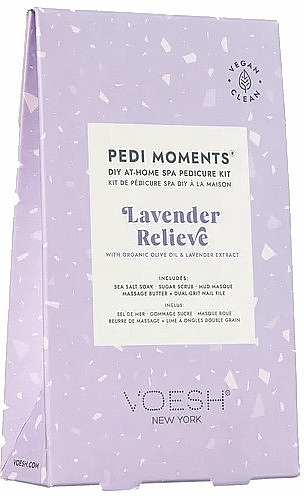 Набір для педикюру "Лавандове полегшення" - Voesh Pedi Moments Diy At-Home Spa Pedicure Kit Lavender Relieve — фото N1