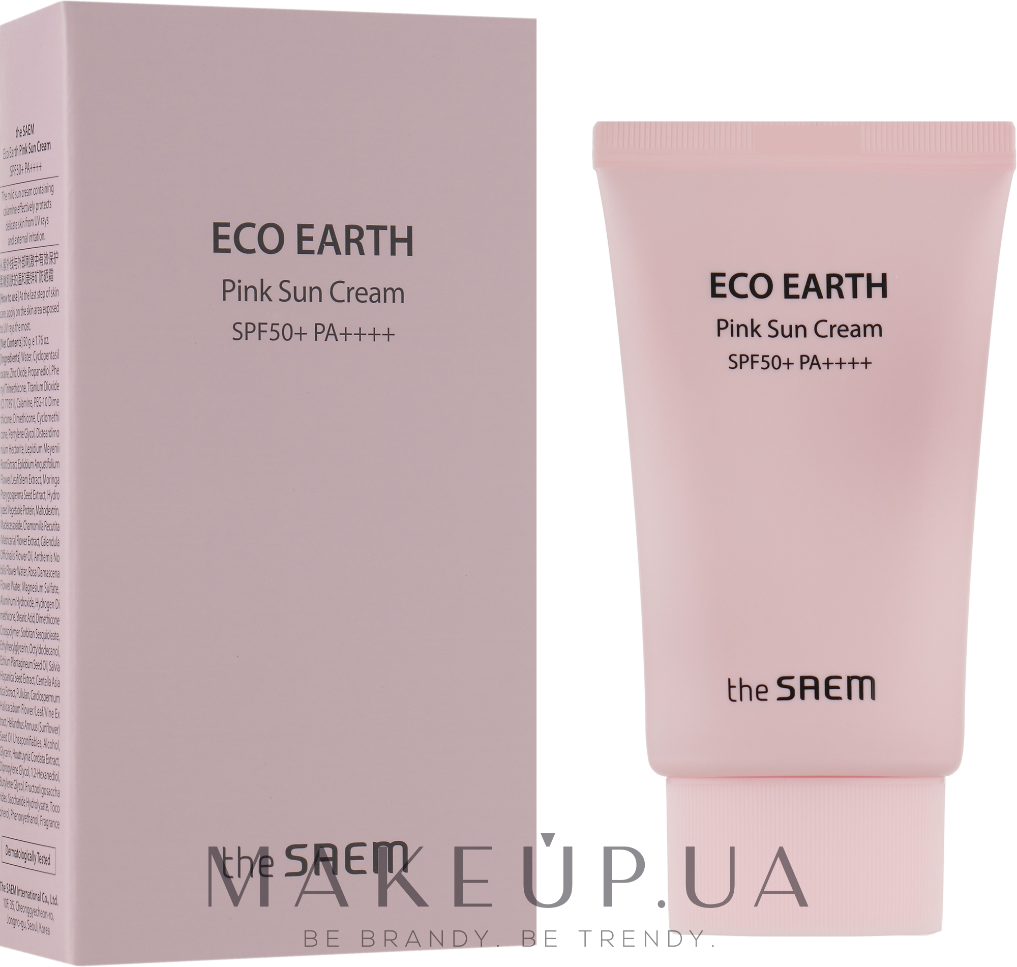 Сонцезахисний крем з каламіном - The Saem Eco Earth Power Pink Sun Cream — фото 50g