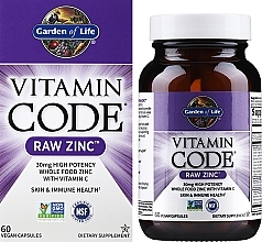Харчова добавка "Цинк з вітаміном С" - Garden of Life Vitamin Code Raw Zinc — фото N2