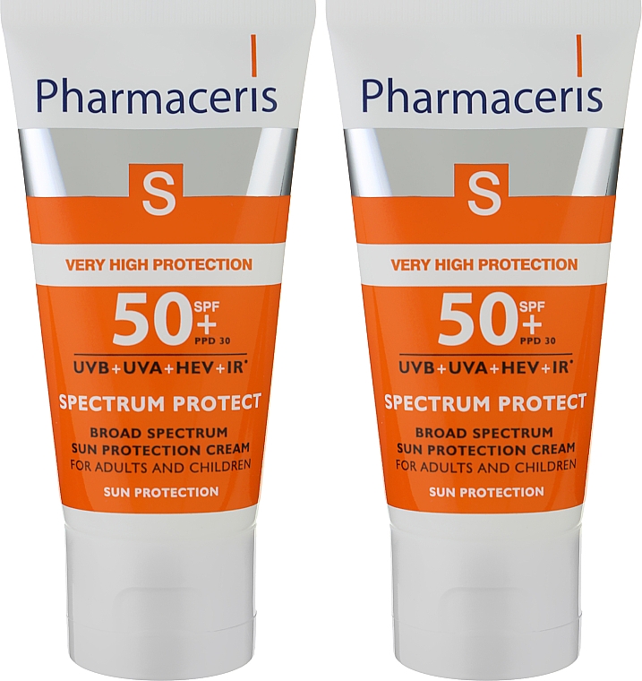 Набор - Pharmaceris S Broad Spectrum Sun Protect Cream SPF50 (f/cr/2*50ml) — фото N2