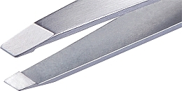 Пінцет для брів скошений T.05, сіро-сталевий - Nghia Export Tweezers — фото N3