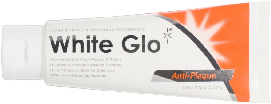 Набір "Зубний наліт" з біло-блакитною щіткою - White Glo Anti-Plaque (t/paste/100ml + t/brush/1 + dental/flosser/1) — фото N3