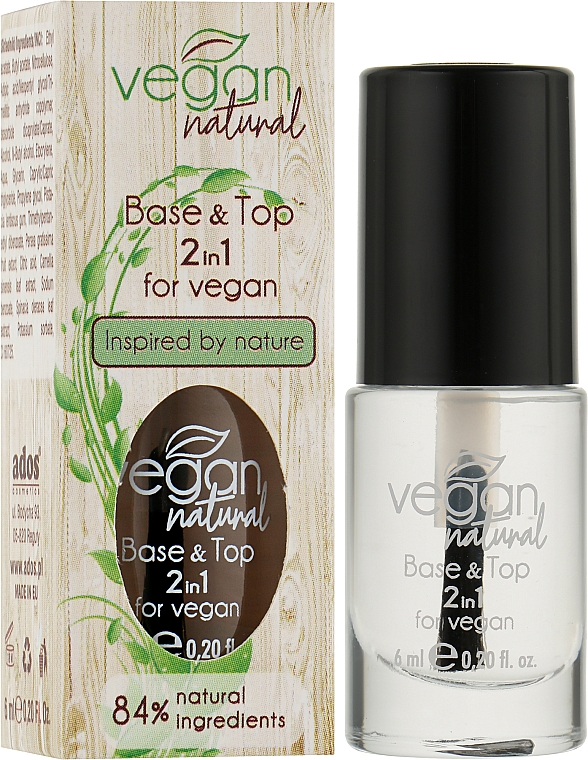База-топ для нігтів 2 в 1 - Vegan Natural Base & Top 2In1 For Vegan — фото N2