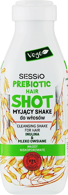 Мийний шейк для волосся "Інулін і вівсяне молоко" - Sessio Prebiotic Hair Shot — фото N1
