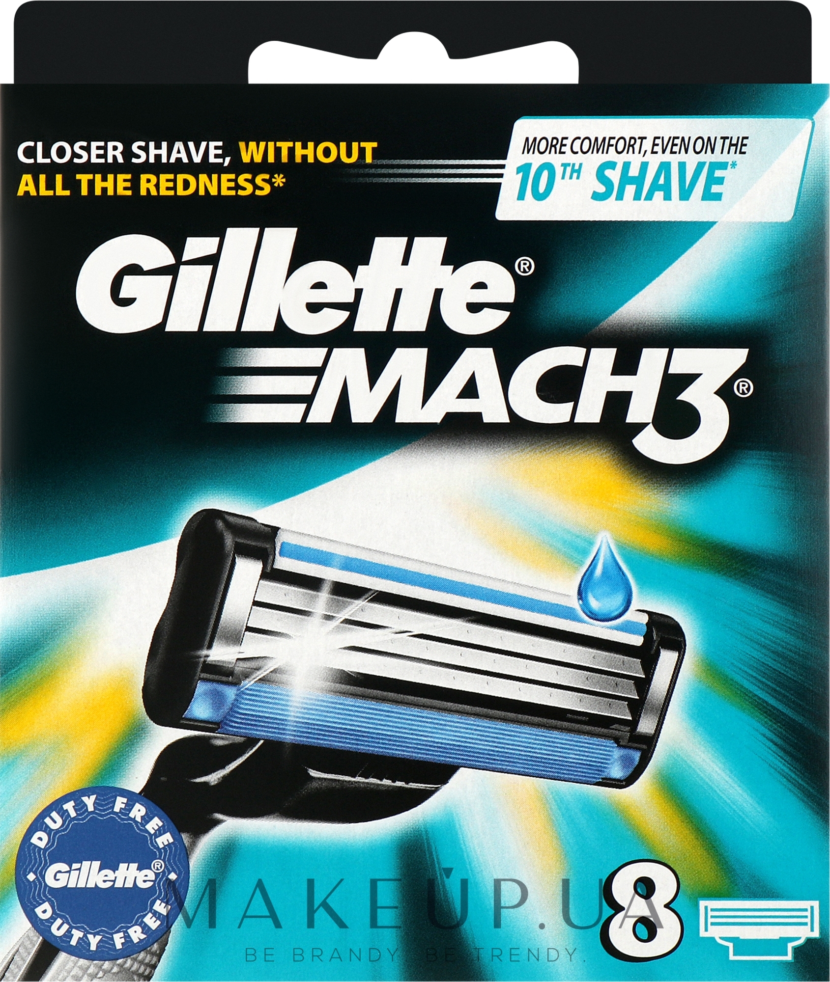 Змінні касети для гоління, 8 шт., картон - Gillette Mach3 — фото 8шт