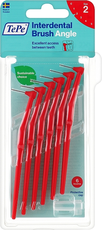 Межзубный ершик - TePe Interdental Brushes Angle Red 0,5мм — фото N1