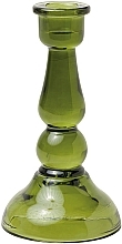 Скляний підсвічник - Paddywax Tall Glass Taper Holder Green — фото N1