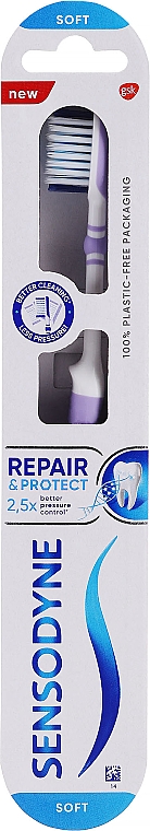 Зубна щітка м'яка, фіолетова - Sensodyne Repair & Protection Soft — фото N1