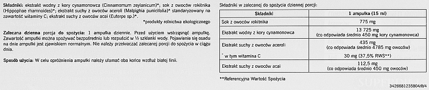 Пищевая добавка - Superdiet Organic Tonic Acerola Quatuor — фото N2