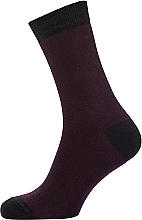 Носки мужские высокие RT1311-002, полоски, бордово-черные - Modna Zona — фото N1
