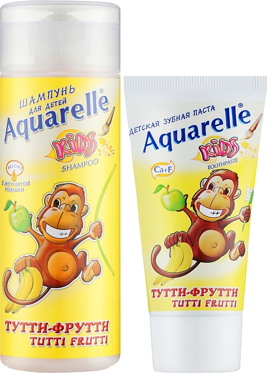 Дитячий подарунковий набір "Тутті-фрутті" - Sts Cosmetics Aquerelle Kids (shmp/200ml + past/50ml + pazl) — фото N2