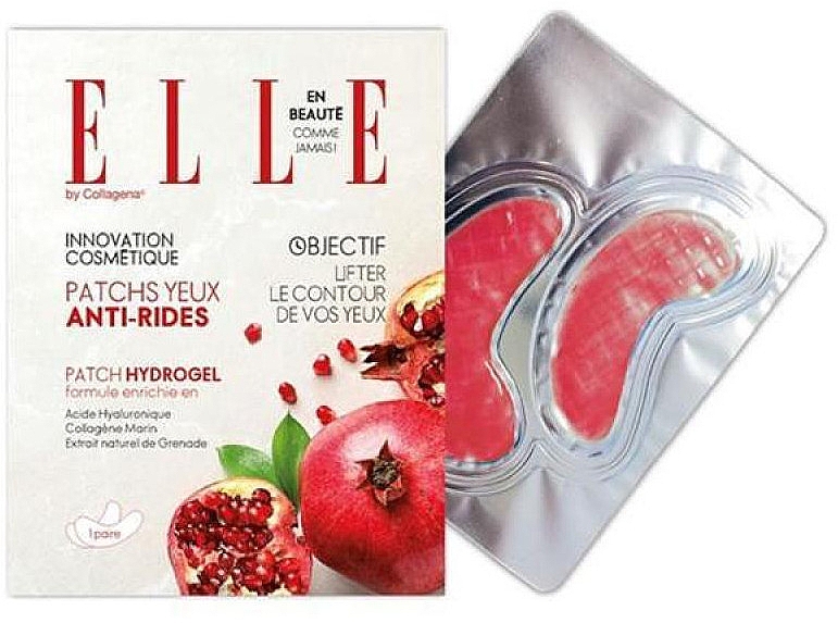 Гідрогелеві патчі з екстрактом граната - Collagena Paris Elle Pomegranate Anti-Wrinkle Hydrogel Patches — фото N1