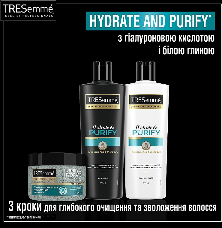 Кондиціонер зволожувальний - Tresemme Purify & Hydrate Hair Conditioner — фото N3