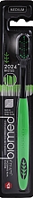 Зубная щетка, средней жесткости, черно-зеленая - Biomed 2024 Black Medium Toothbrush — фото N1