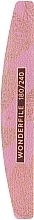 Пилочка "Півмісяць" з принтом, на пластиковій основі, на піні, 180/240, рожева - Wonderfile — фото N1