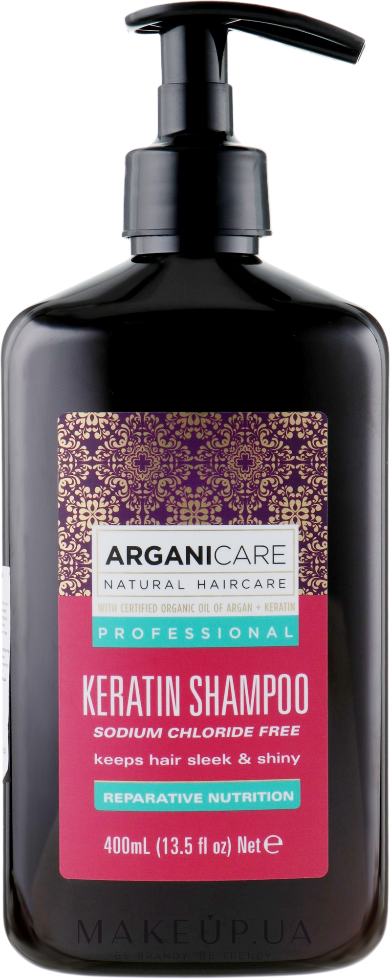 Кератиновый шампунь для всех типов волос - ArganiCare Shampoo for All Hair Types — фото 400ml