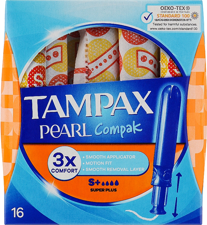 Тампоны с аппликатором, 16шт - Tampax Compak Pearl Super Plus — фото N1
