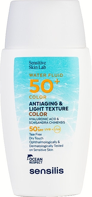 Сонцезахисний флюїд для обличчя - Sensilis Antiaging & Light Water Fluid 50+ Color — фото N1