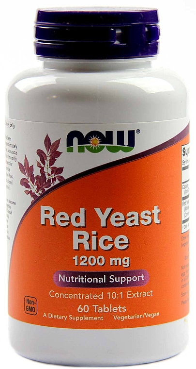 Красный дрожжевой рис, концентрированный экстракт 10: 1 в таблетках - Now Foods Red Yeast Ric, 1200mg Concentrated 10:1 Extract — фото N1